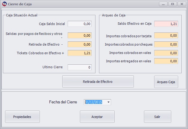 Cierres y arqueos de caja
